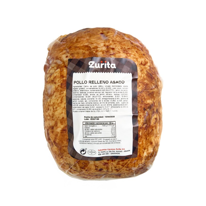 Pollo relleno asado Zurita